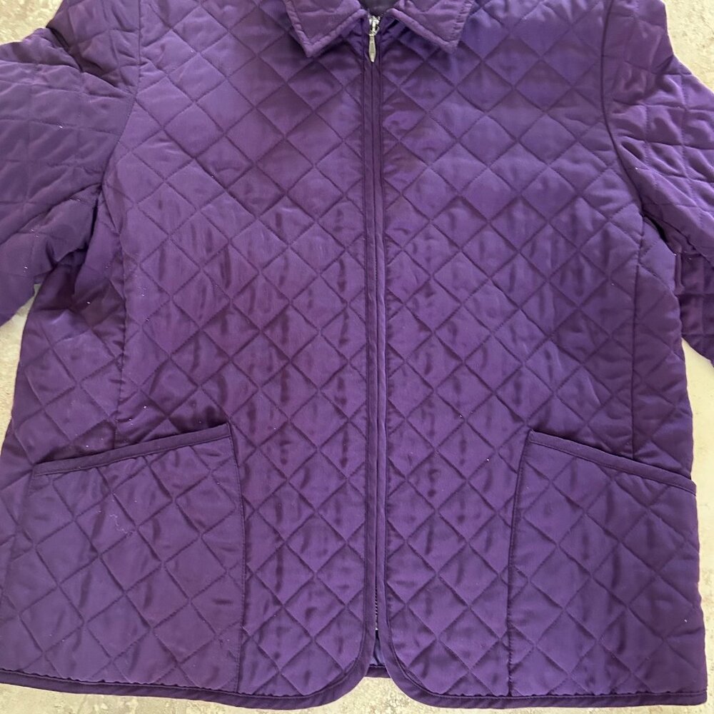 Pendleton Quilted Jacket Womens L Purple Diamond Barn Coat Full Zip Lightweight - Picture 12 of 12